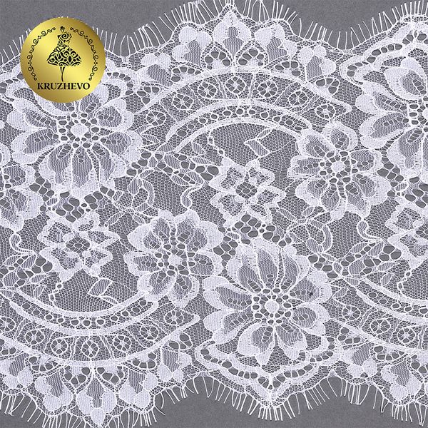 Кружево шантильи (реснички) 220 мм, TBY 5013, 1 белый, 3м, Kruzhevo