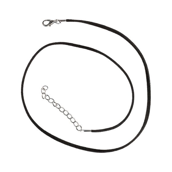 Шнур бархатный с замком 2.5 мм, 10 шт по 45 см, 01- черный, Zlatka JP-010