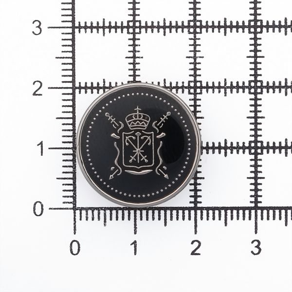 Пуговицы на ножке Герб 32L (20мм), металл (Black/S (черный/серебро)), ME-657, 36 шт