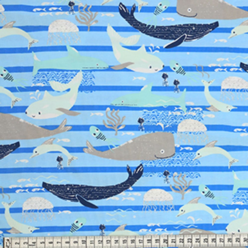 Ткань для пэчворка MEZfabrics (трикотажное полотно), Beach Days, ширина 148-150см MEZ, J131479 (03007) /TOS/