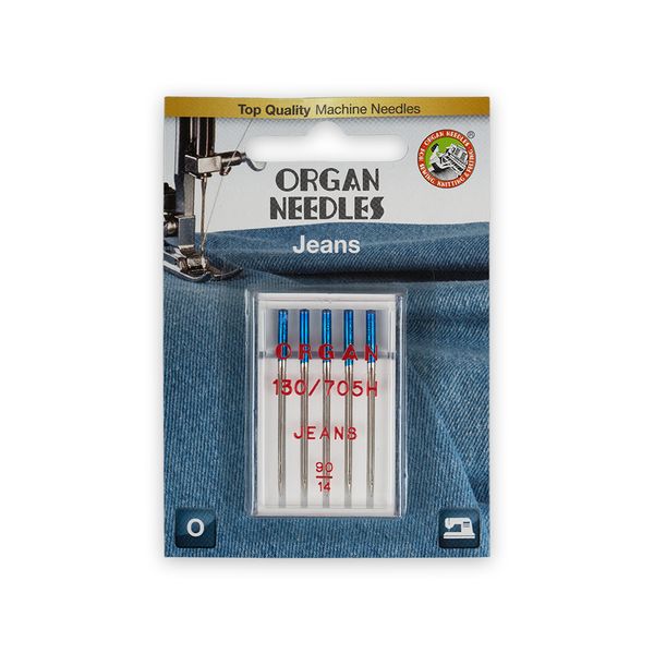 Иглы для швейных машин для джинсы 130/705 Н, №90, 5 игл, 5524090BL 90, ORGAN
