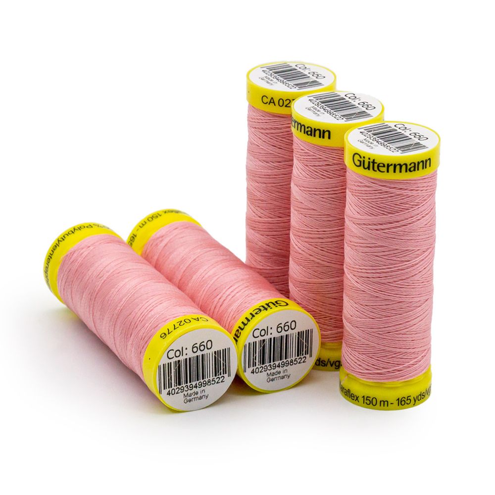 Нитки для трикотажа Gutermann Maraflex, 150м, 660 жемчужный, 5 катушек