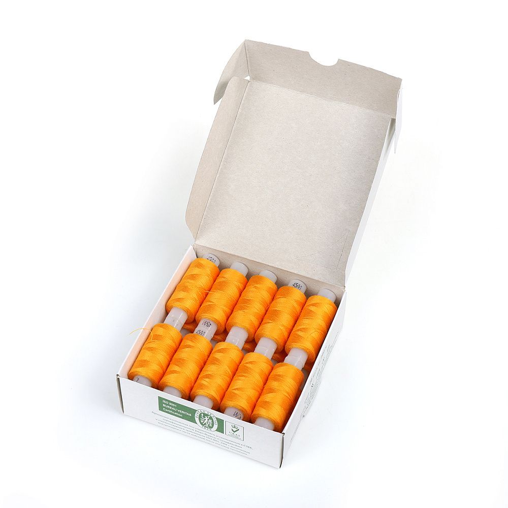 Нитки армированные ПНК им.Кирова 45ЛЛ, бытовые, 200 м / 20 кат., 0407 оранжевый