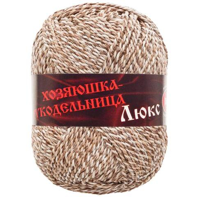 Пряжа для вязания Люкс / уп.10 мот. по 50 г, 140 м, бежевый крученый
