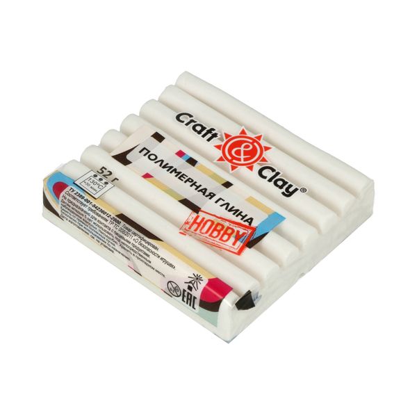 Полимерная глина гламур 52 г, 1501 белый, Craft&Clay CCH