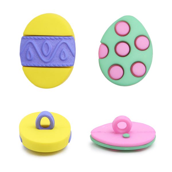 Украшения пуговицы декоративные фигурки Крашеные яйца пластик, 8 штук, Dress It Up