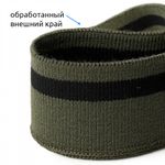 Подвяз (довяз) трикотажный 3.5х80 см, олива с черной полосой, 100% п/э, 5 штук