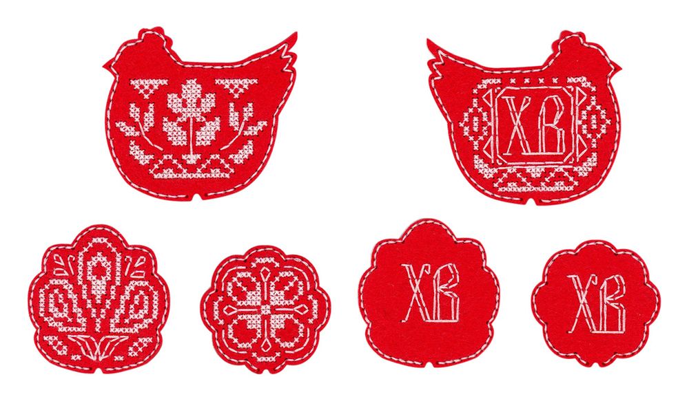 Набор для вышивания нитками МП Студия (Жар-птица), Пасхальные топперы, 7х7 см