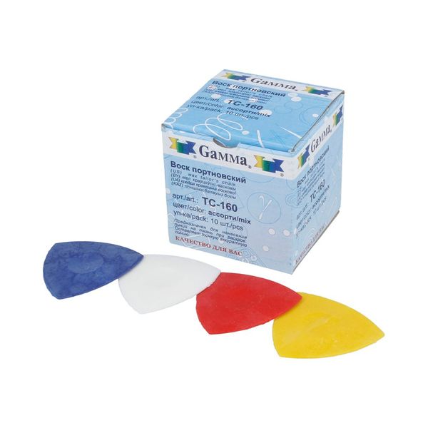 Мел портновский воск, 10 шт, ассорти, Gamma TC-160