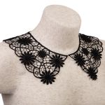 Пришивной кружевной воротник гипюр 6.5 см, 5 пар Турция, черный, Gamma VGM-65-05M