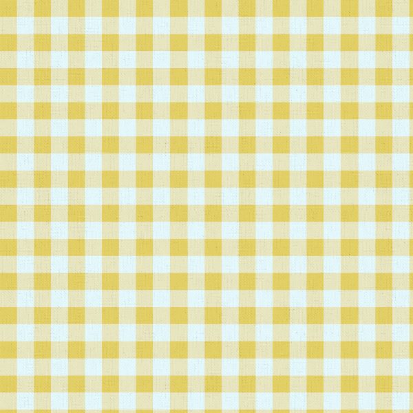 Ткань для пэчворка Peppy Бабушкин сундучок, рулон 112 см / 5 метров, БС-47 клетка бл. желтый, Peppy
