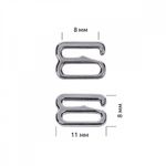 Крючки для бюстгальтера металл 8.0 мм, 908 цв.никель, уп.100 шт