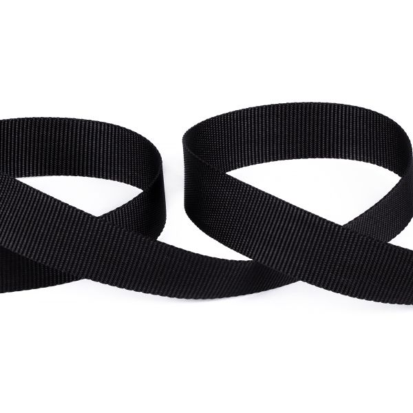 Стропа (ременная лента) 25 мм / 50 метров, [15.32 г/пог.м], 100% п/а, черный, Gamma 9с763