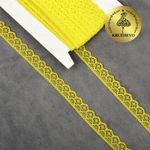 Кружево отделочное в стиле "трикотаж" 12 мм 150-2 цв.211 желтый, уп.27,4м