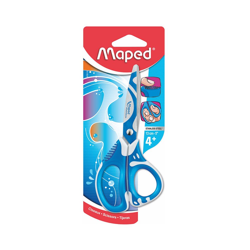 Ножницы универсальные асимметричные 13 см / 6.5 см, 670110 ZENOA FIT с декоративным покрытием, обрезиненные ручки с системой антишок, Maped