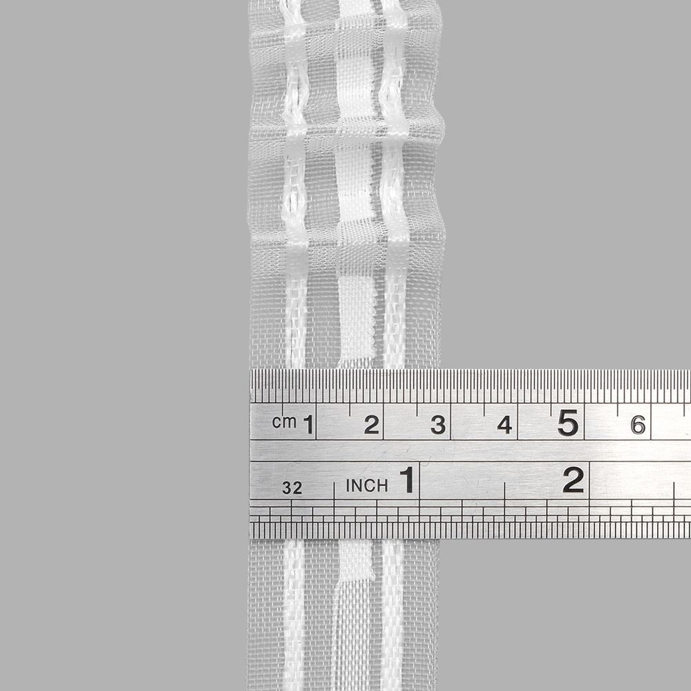 Лента (тесьма) шторная: сборка параллельная (1:3) 30 мм / 50 метров, равномерная