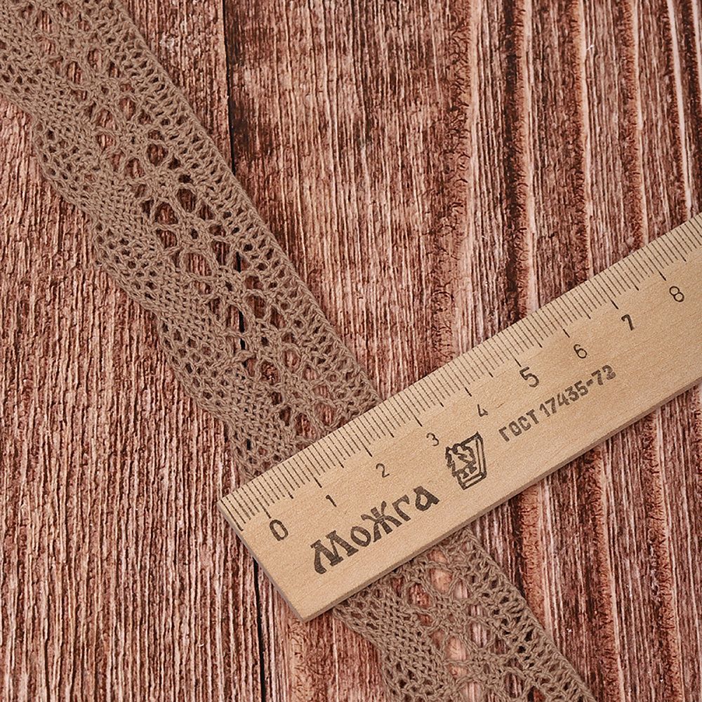 Кружево вязаное (тесьма) 27 мм / 10 метров, хлопок, TBY.1005, F294 капучино