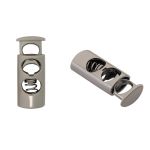 Фиксатор (зажим) для шнура металл 2 отв. ⌀4,4 мм, 23х8 мм, металл (чер.никель), 20 шт