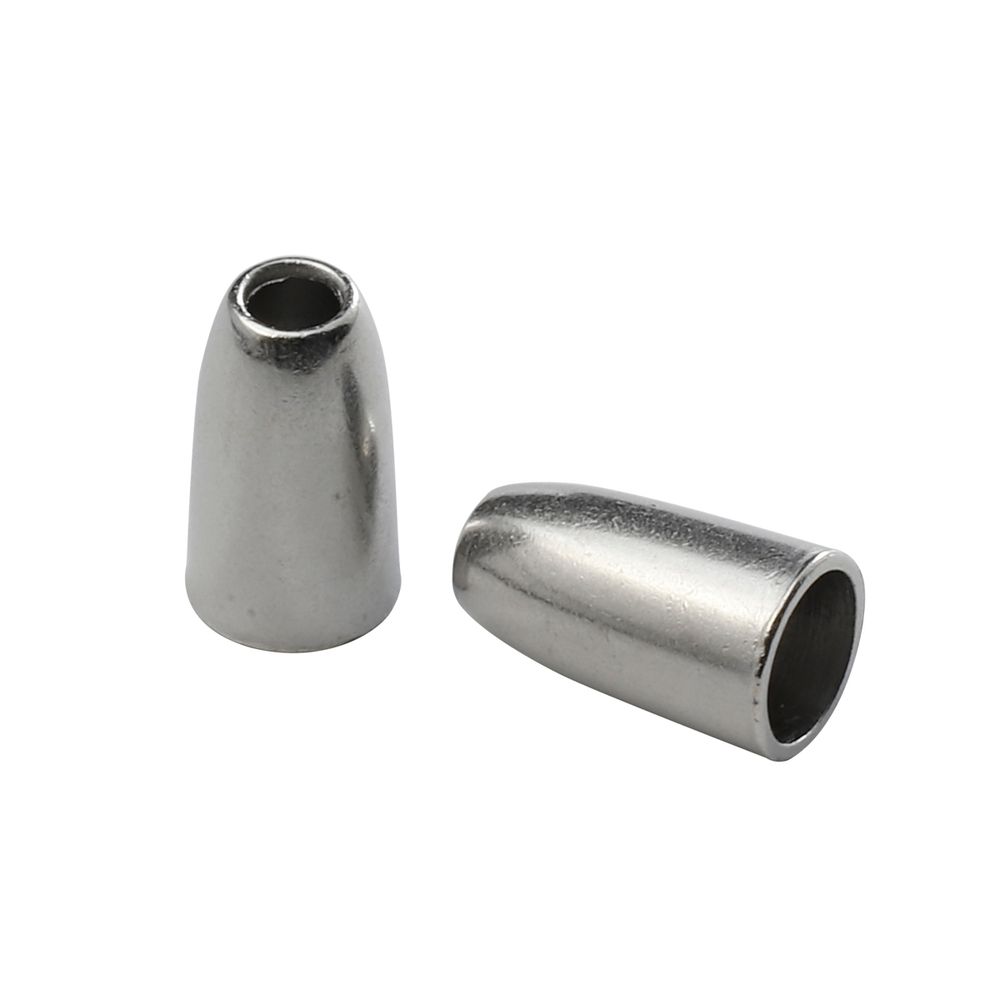 Наконечник для шнура металл колокол ⌀3,5/6,5 мм, 14х8 мм, мет. цв.серебро, 20 шт