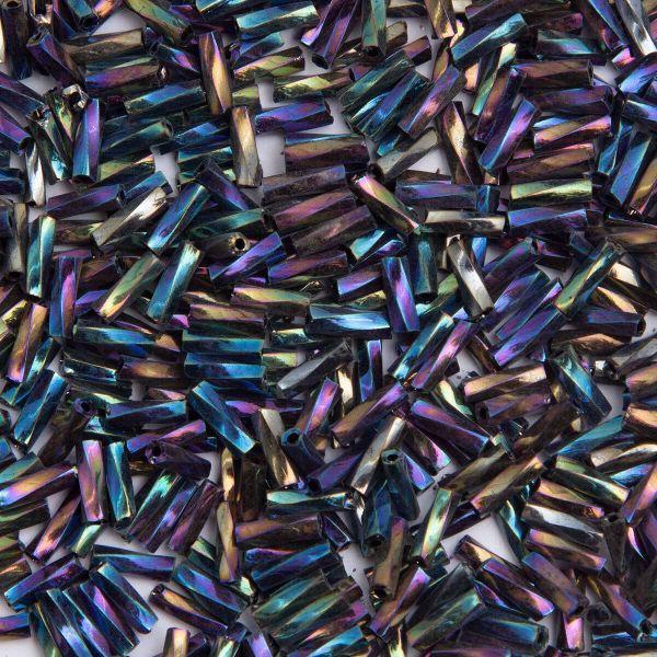 Стеклярус Astra&Craft 5 мм, 150 г (10х15 г), цв. М-409Т т.зелёный (крученый)