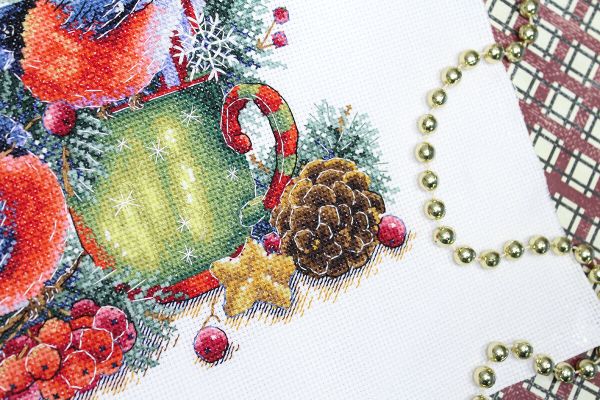 Набор для вышивания нитками МП Студия, Зимние беседы, 19х19 см