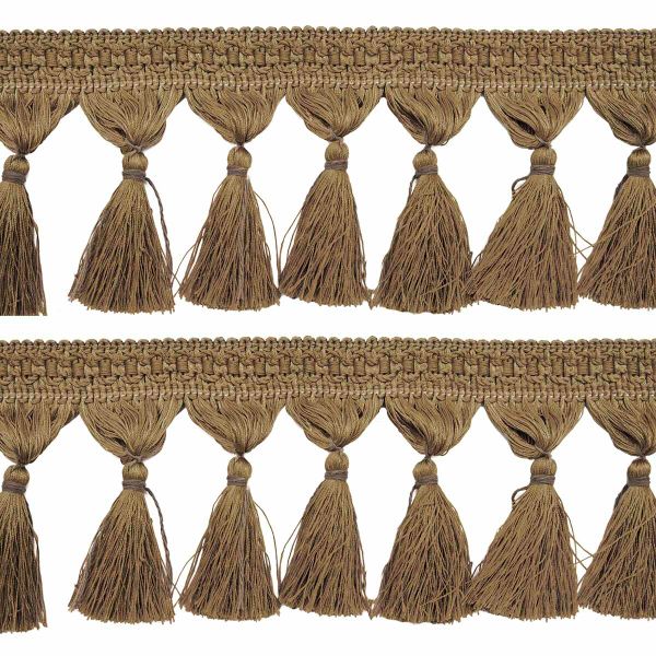 Бахрома отделочная широкая 115.0 мм / 25 метров, с кистями 107 т.бежевый