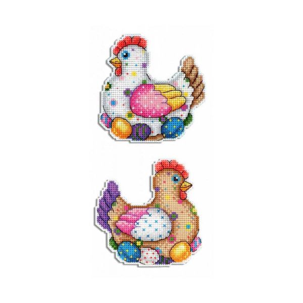 Набор для вышивания нитками МП Студия, Пасхальная курочка9х9см