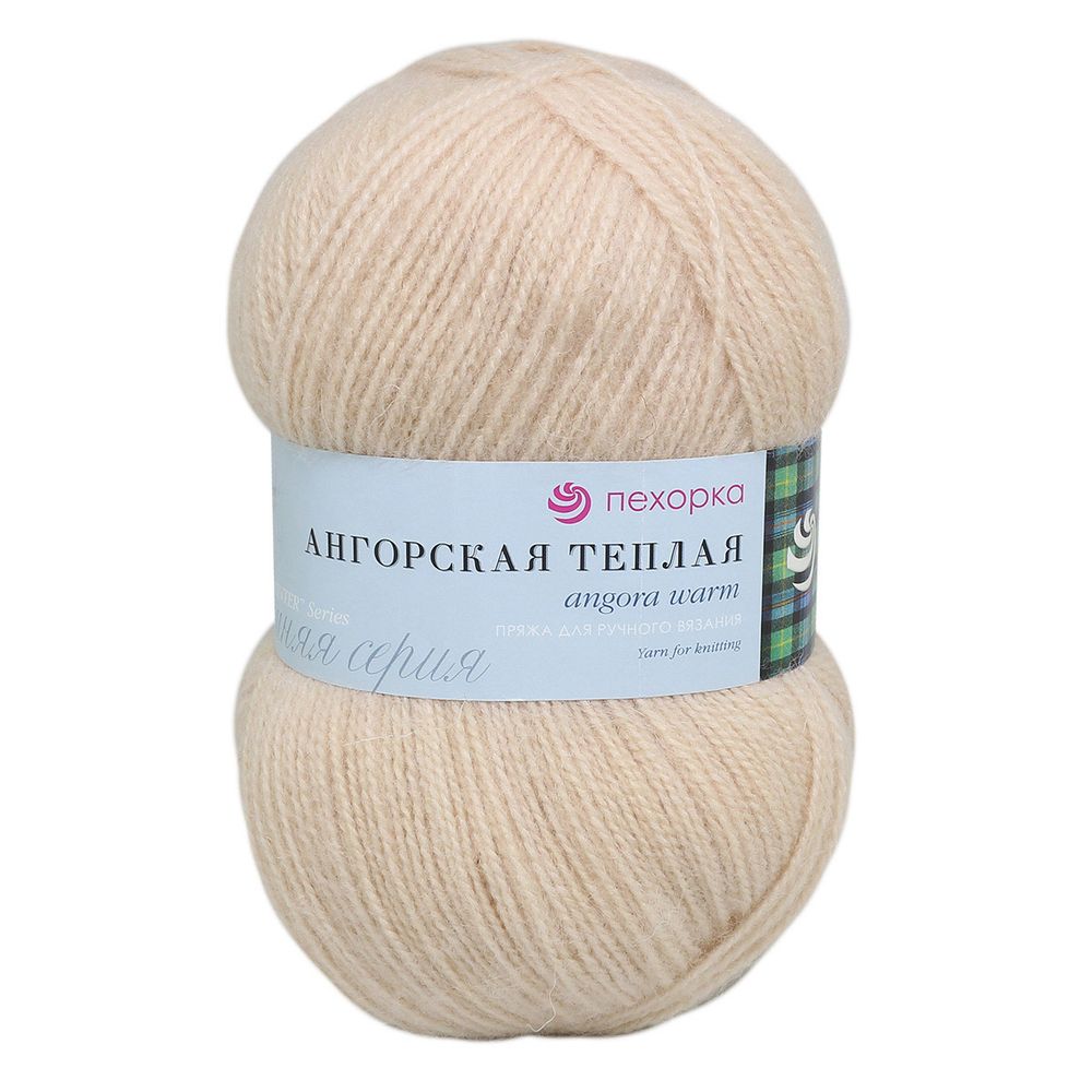 Пряжа Пехорка Ангорская теплая / уп.5 мот. по 100 г, 480 м, 442 натуральный