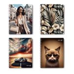 Тетрадь ученическая общая с двойной обложкой, A5 96 л. на гребне 65 г/м², белизна 100 %, 4 шт, клетка, 01210 МИКС - Супер - ассорти, Светоч Т118