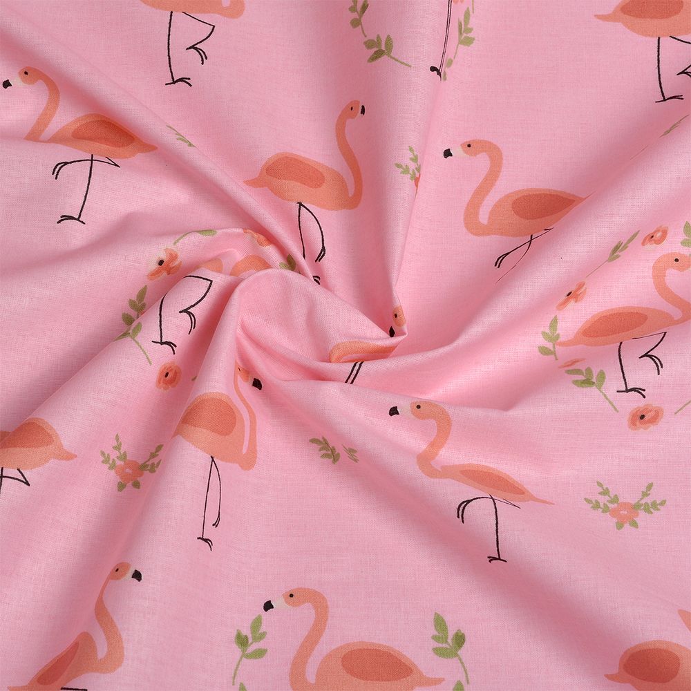 Ранфорс Фламинго 130 г/м², шир.240 см, в нарезке, цв. розовый, 3м /TOS/