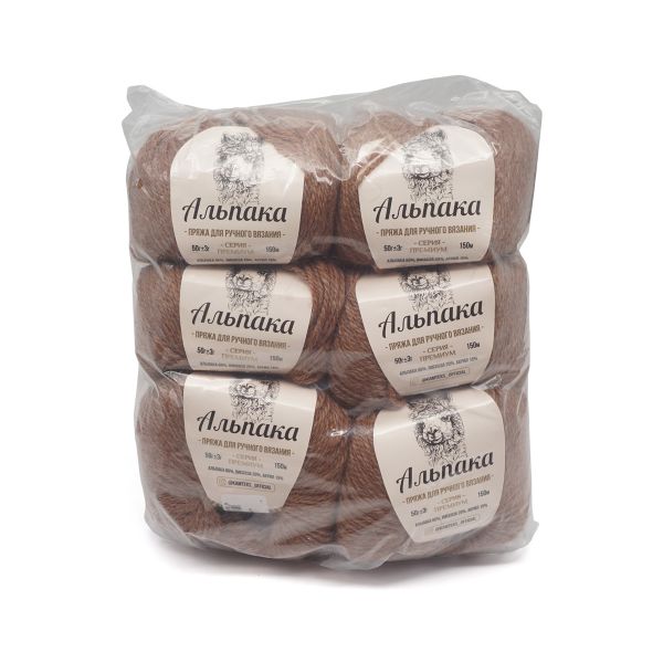 Пряжа Камтекс Альпака / уп.6 мот. по 50 г, 150 м, 232 кофейная карамель
