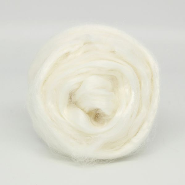 Шерсть для валяния Троицкая Гребенная лента (вискоза) 50г цв.0001 белый