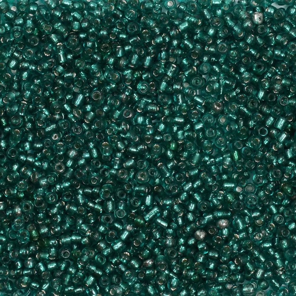 Бисер Astra&amp;Craft 11/0 (2.1 мм), 200 г (10х20 г), цв. 51А бирюзовый прозрачный с серебряным центром