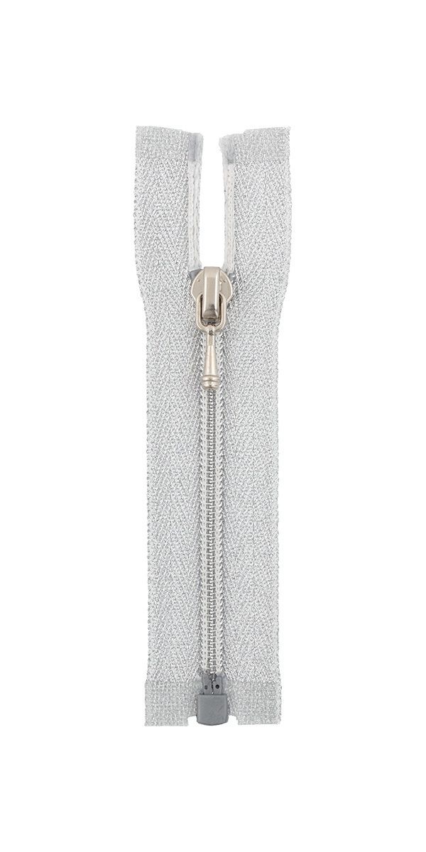 Молния спираль (витая) Т3 (3 мм) 1 зам., разъем., 8 см, декоративная, 002 серебро, ZipD 3S Gamma, 5 шт