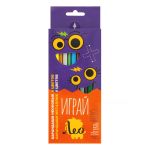 Набор трехгранных карандашей 6 неоновых+6 металлик LGMNCP-12 заточенный 8х12 цв, Лео LGMNCP-12