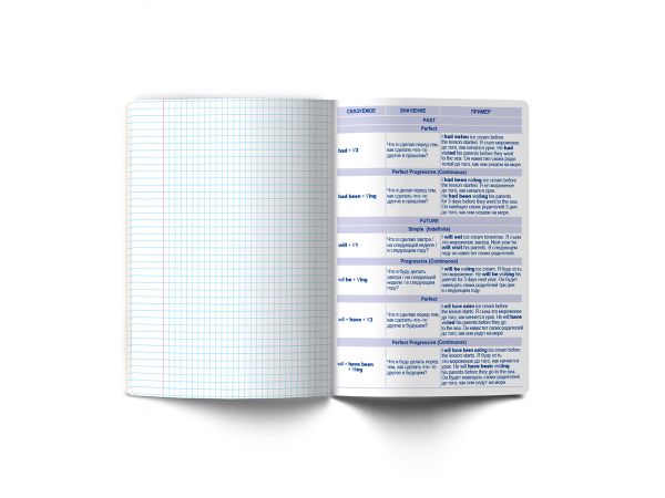 Тетрадь со справочным материалом Доска желаний, A5+ 48 л. на скобе 60 г/м², белизна 90%, 10 шт, клетка, 000511 Английский язык, Светоч 48ТПСКд5_0_2_1