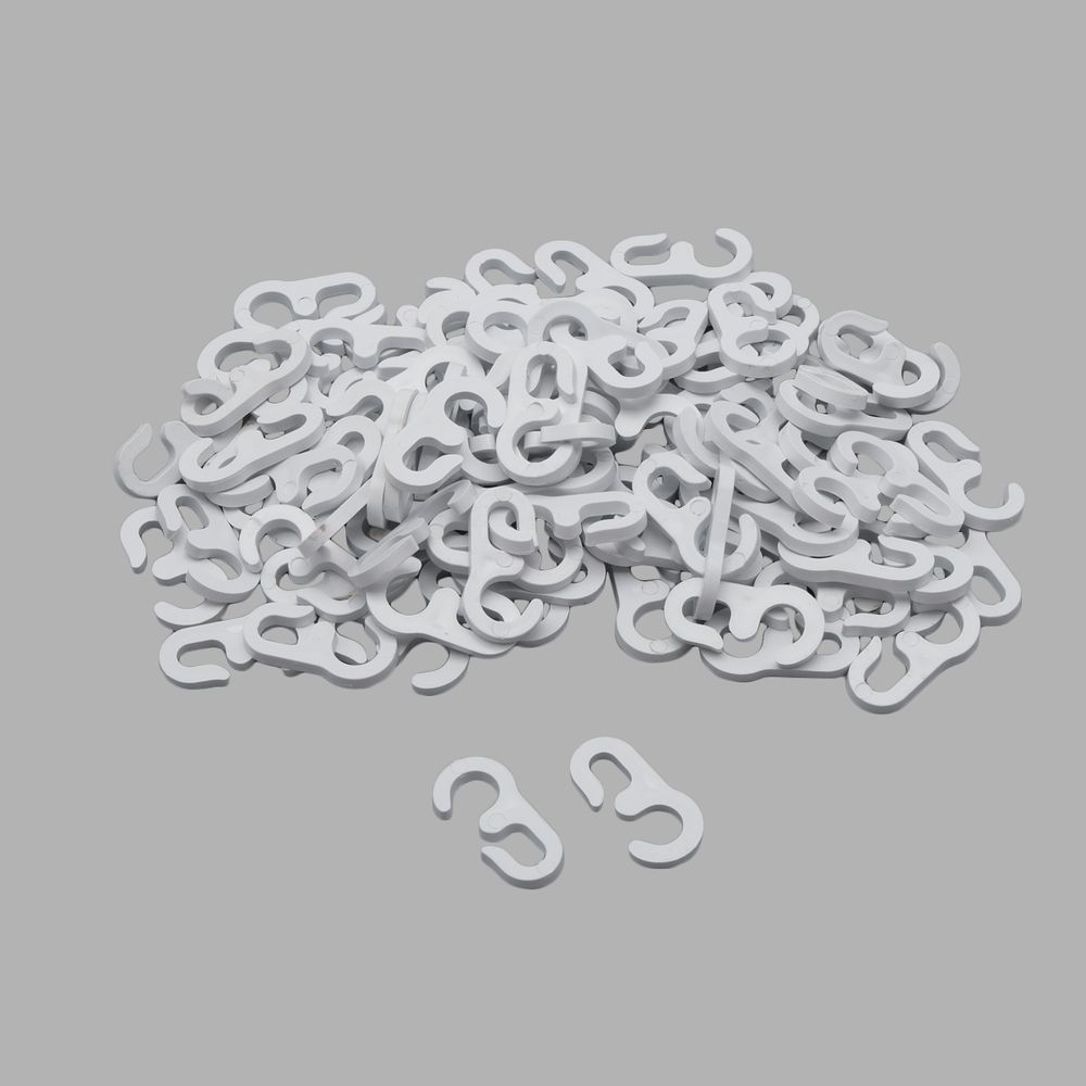 Крючки шторные для карниза 29 мм, LF-300, цв.белый (100 шт/уп)