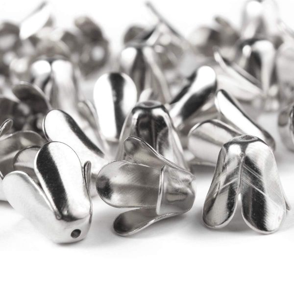 Шапочка для бусин, 12мм 30 шт/упак, Астра (Серебро) 4AR201