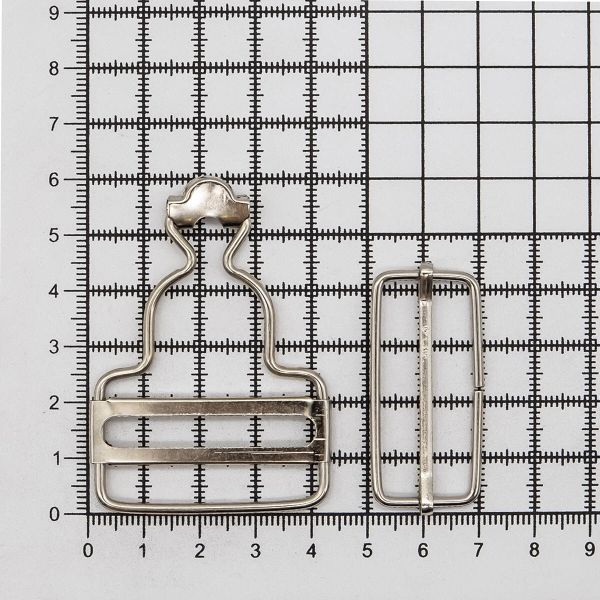 Застежка для комбинезона 40 мм, ушко 62х44 мм, 20 шт, никель