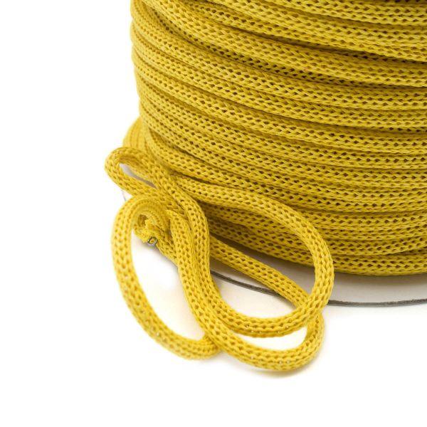 Шнур бумажный для крафт-пакетов ⌀5.0 мм, 100 м, PR005 желтый