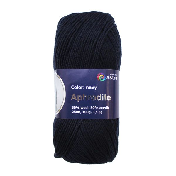 Пряжа Astra Premium (Астра Премиум) Афродита / уп.3 мот. по 100 г, 250 м, 07 темно-синий