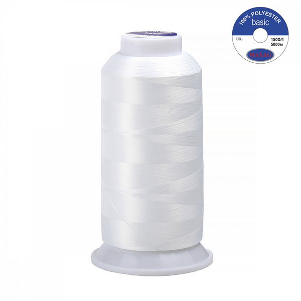 Нитки швейные текстурированные Max, 150D/1, 5000 м, 90г, 00 белый