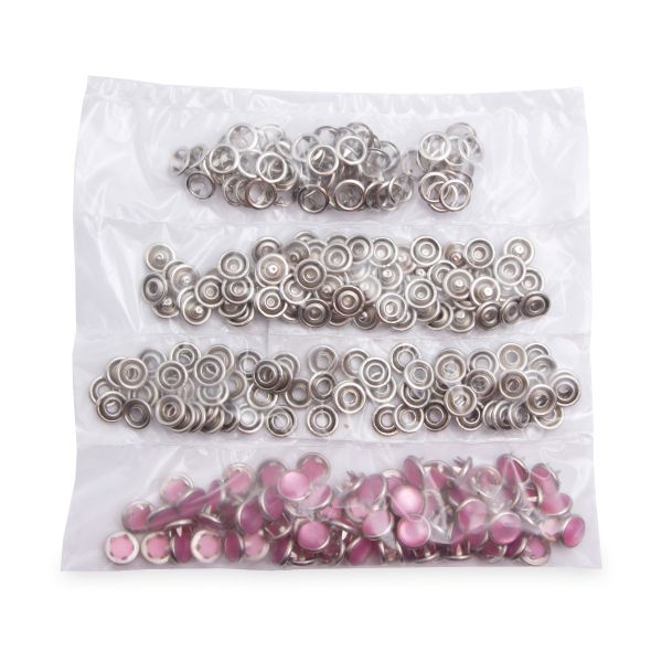 Кнопка рубашечная (джерси) жемчужинка ⌀9.5 мм, ≈72 шт, МЕТАЛЛ, акрил, 133 розовый/никель, NEW STAR