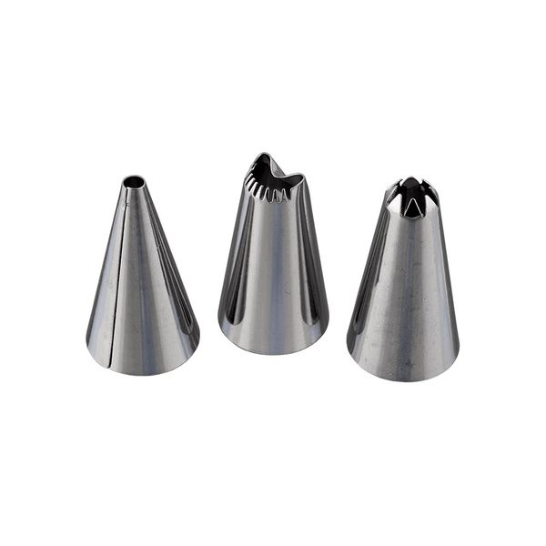 Набор кондитерских насадок, 3 шт, №01 (металл), S-Chief SHF-0064
