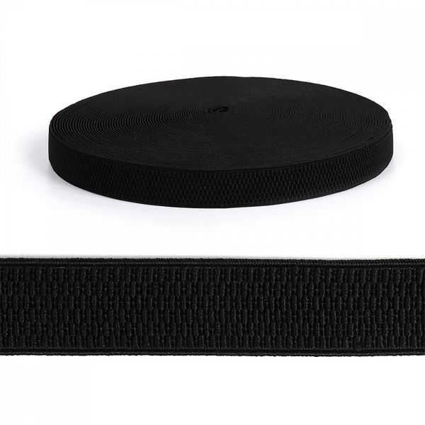 Резинка для подтяжек (помочная) 25.0 мм / 25 метров, ультра, RD25322, F322 черный