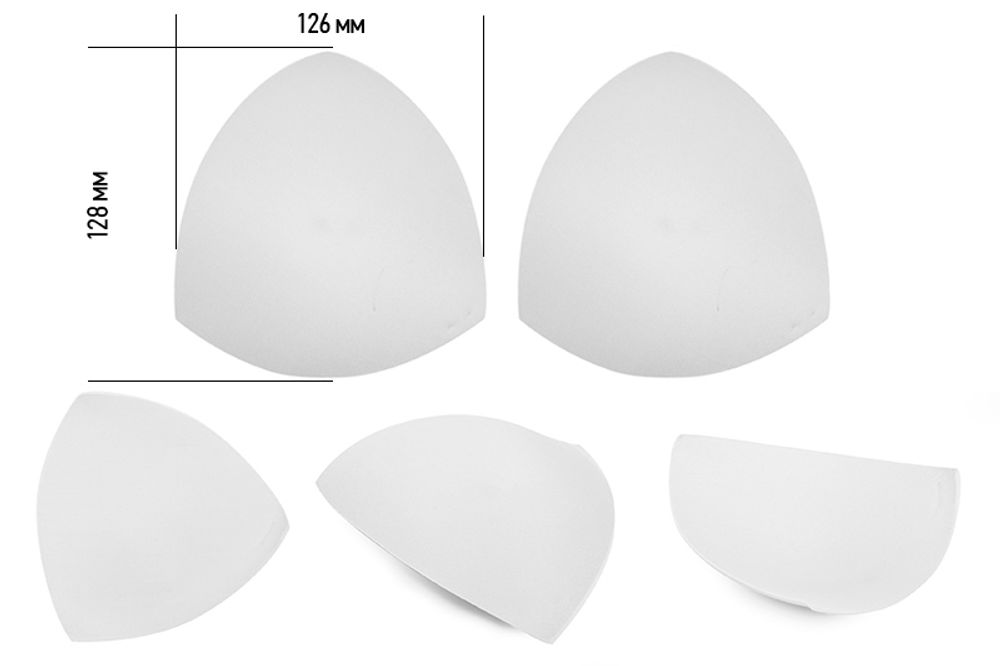 Бельевые чашечки для бюстгальтера с равном. наполн. (07.01), разм.12, 01-белый 10 пар