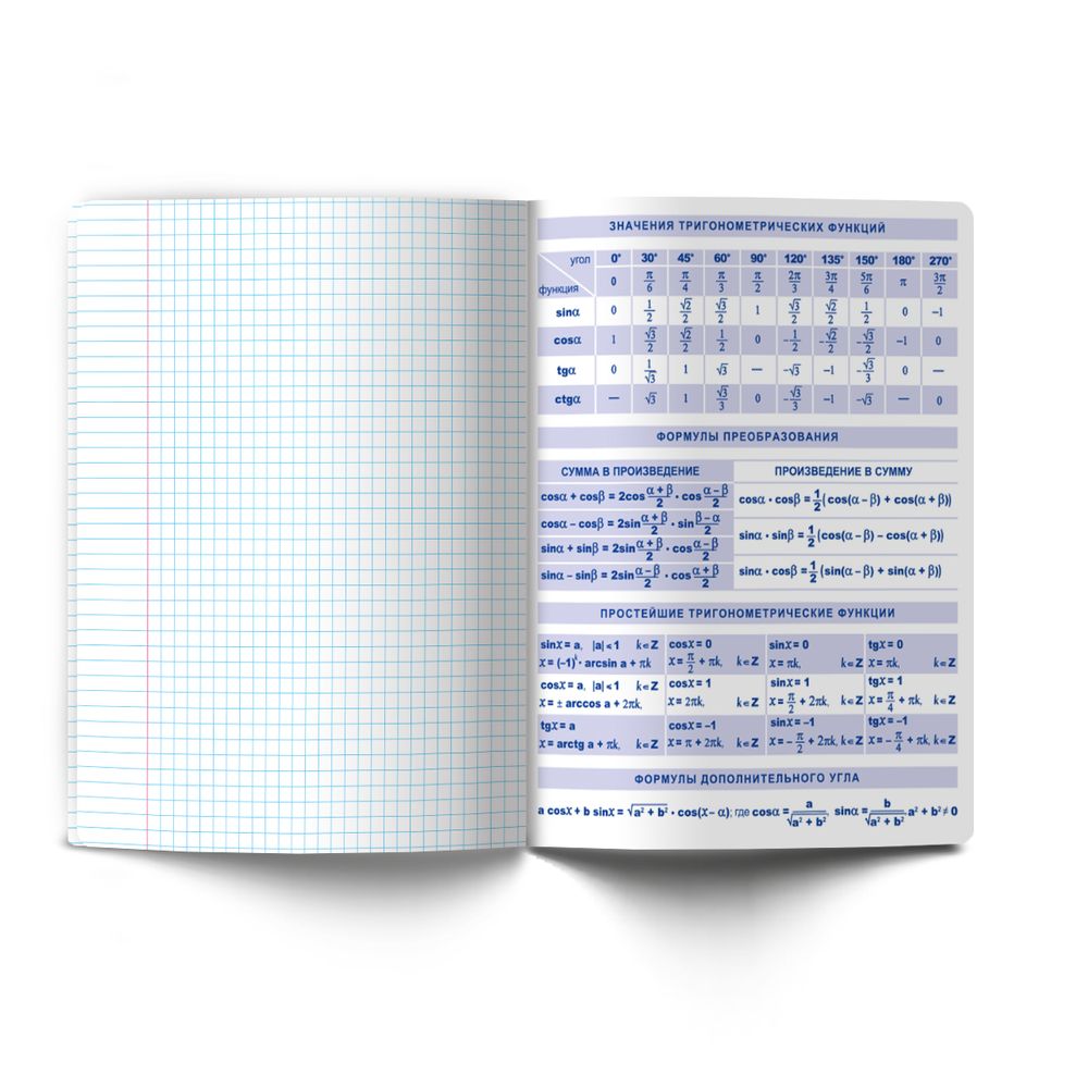 Тетрадь со справочным материалом Капсула знаний, A5 48 л. на скобе 60 г/м², белизна 90% 10 шт клетка, 01787 Капсула знаний Алгебра, Светоч Т276