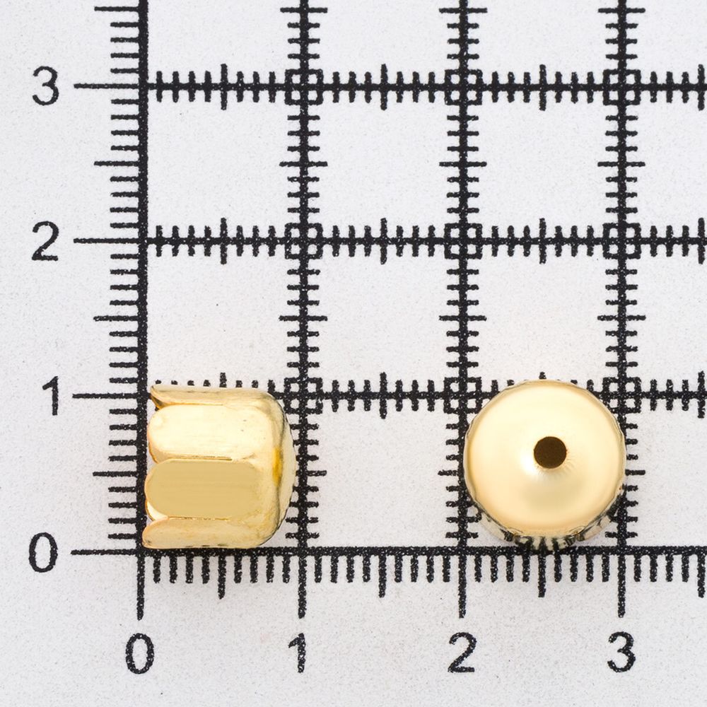 Шапочка декоративная FIN1242, 10х9мм, 30 шт/уп (золото)