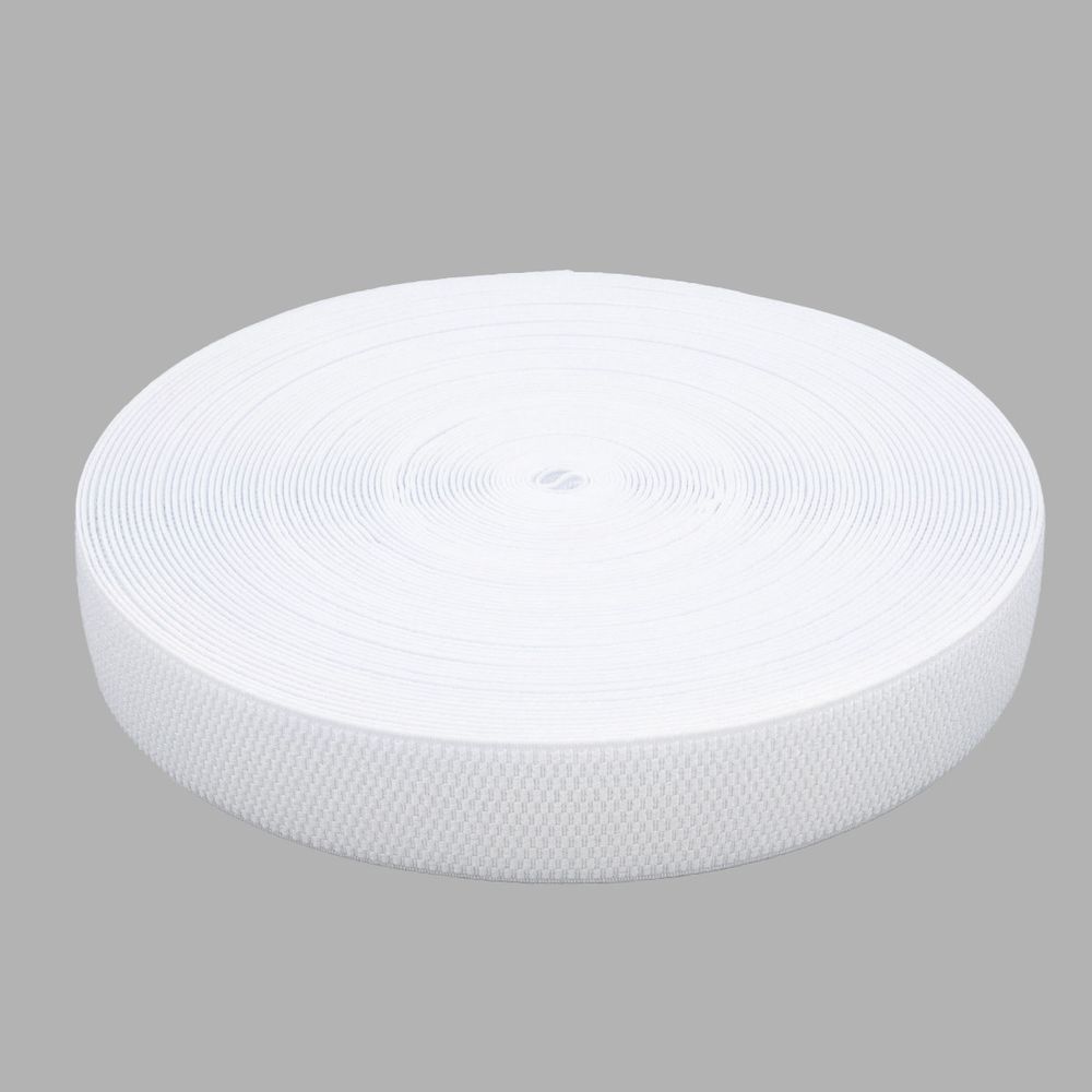 Резинка для подтяжек (помочная) 40.0 мм / 25 метров, 25.2 г/п.м., 501 белый, 6123-9344