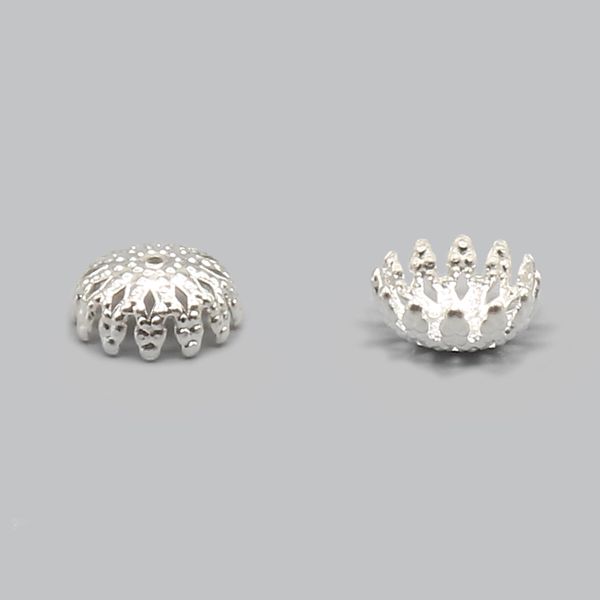 Шапочка для бусин, 8х4 мм, 50 шт/уп, серебро